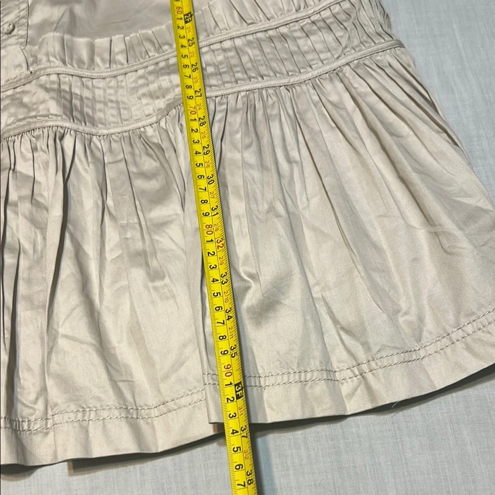 NWOT. Aje Novella Mini Smock Dress. Stylish Beige Dress with Ruffle Hem - Picture 10 of 13